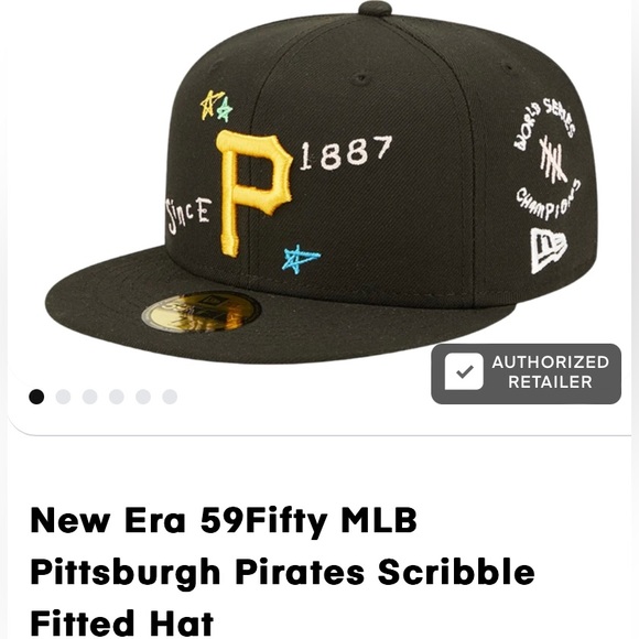 NWT New Era fitted Pittsburgh Pirates scribble hat 7 3/4 - Picture 1 of 6